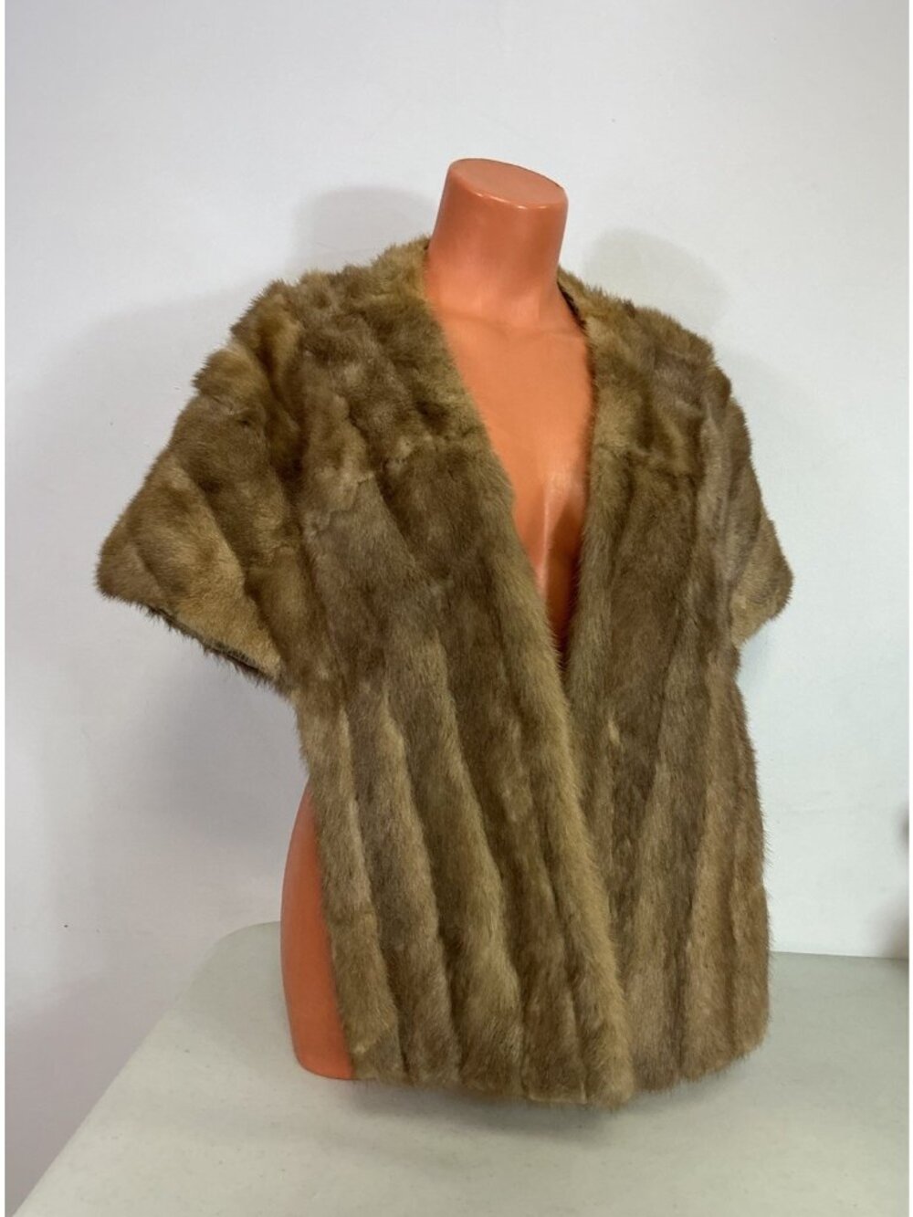 Vintage Mink Fur Stole Wrap Shawl Coat